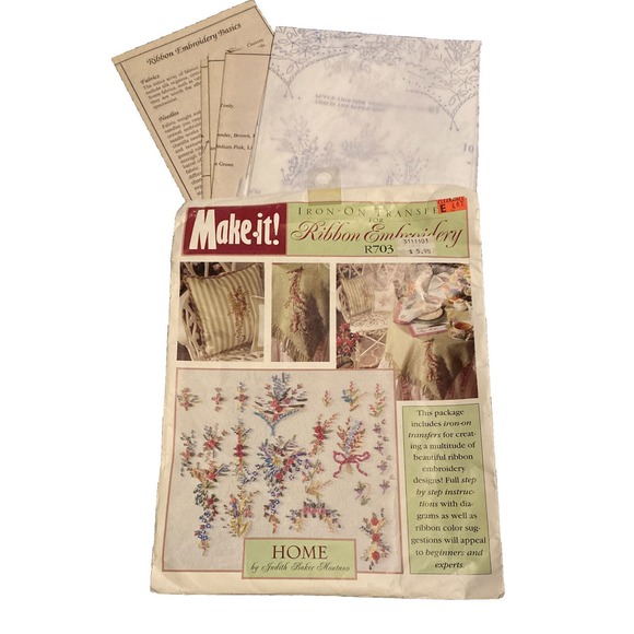 Make It Iron On Transfers For Ribbon Embroidery. R703. New/uncut. Step by Step - Picture 1 of 3